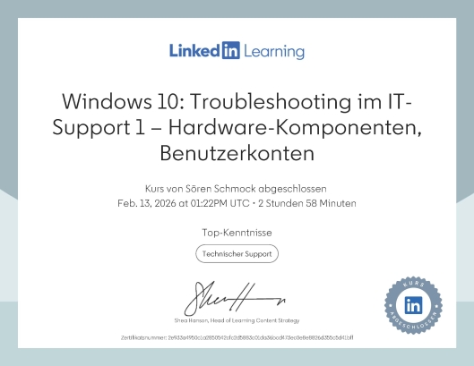 Windows 10: Troubleshooting im IT-Support 1 – Hardware-Komponenten, Benutzerkonten